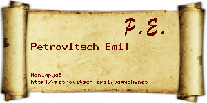 Petrovitsch Emil névjegykártya